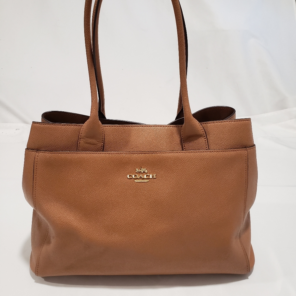 Coach Sariffano Tan Leather Shoulder Bag Purse